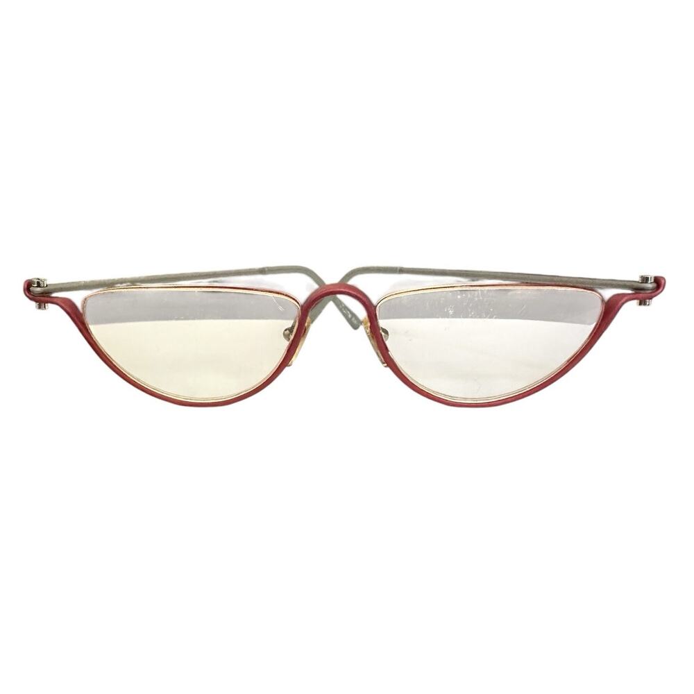 ProDesign Denmark Gail Spence No. Eleven #1313 Red Aluminum Half Moon Glasses